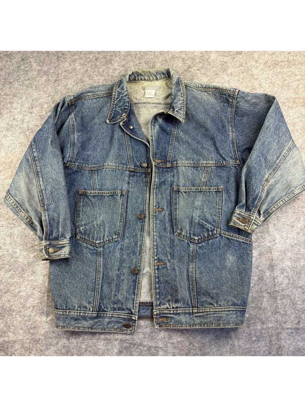 Jordache Denim Chore Jacket Men Large Acid Wash VTG Oversized 90s Retro Boho Y2K